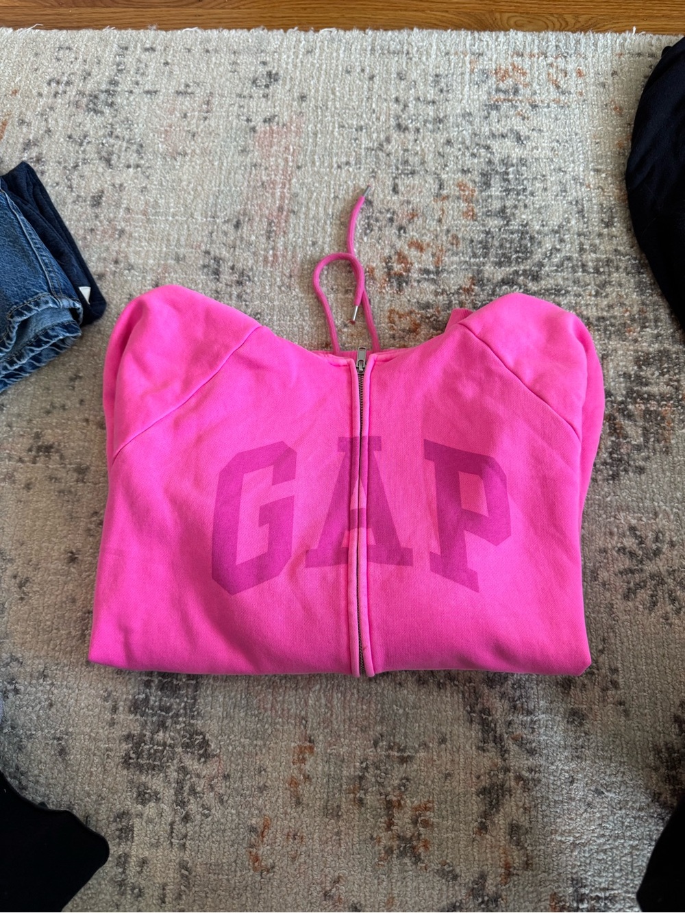 GAP Hot Pink Full-Zip Logo Hoodie